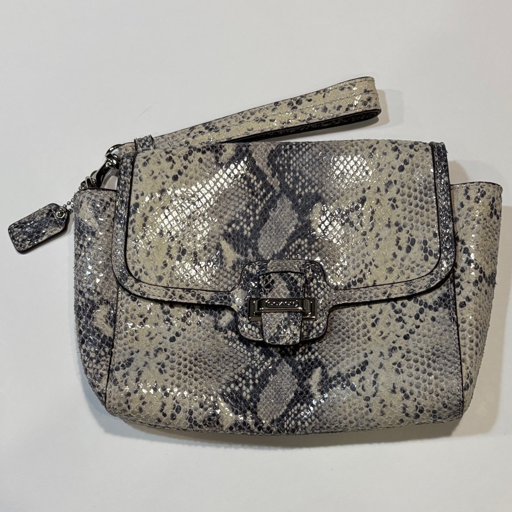 COACH Snakeskin Patterned Clutch Bag Wristlet